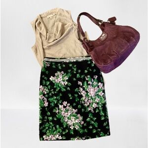 Talbots - Oprah Magazine Collection * Navy Floral Pencil Skirt * Size 6P